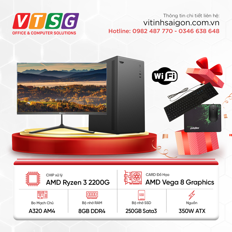 Bộ PC AMD Văn Phòng R3-22G