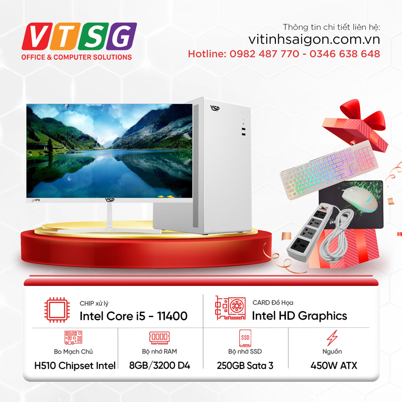 Bộ PC Office Full White Core I5 SG32