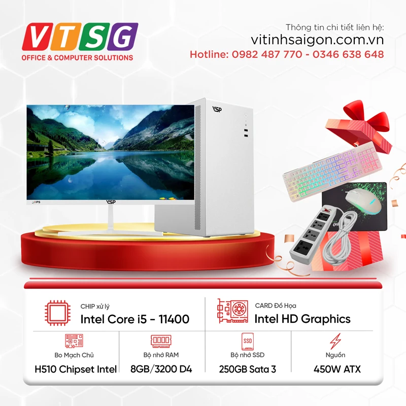 Bộ PC Office Full White Core I5 SG32