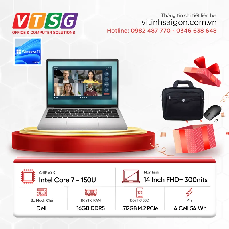 Laptop Dell 14 DC14250 F0FTK7 (Core7-150U/16GB/512G/MX570A2G/14/W11)