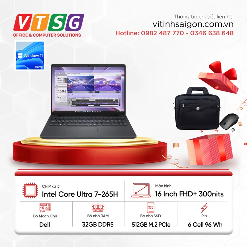 Laptop Dell Pro Max 16 MC16250 (Ultra7-265H/32GB/512G/RTX5006G/16/W11)
