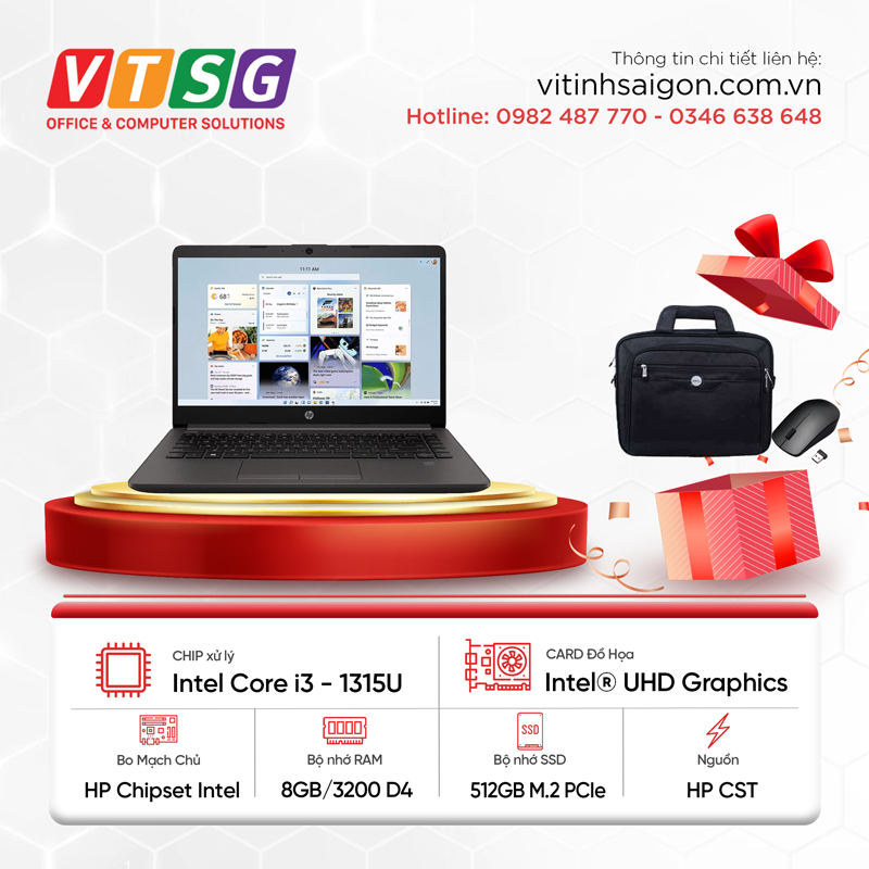 Laptop HP 240R G9 AX3C6AT (i3-1315U/8GB/512G/14)