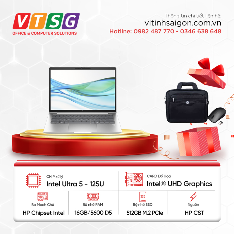 Laptop HP 440 G11 A74B5PT (Ultra5-125U/16GB/512G/14)