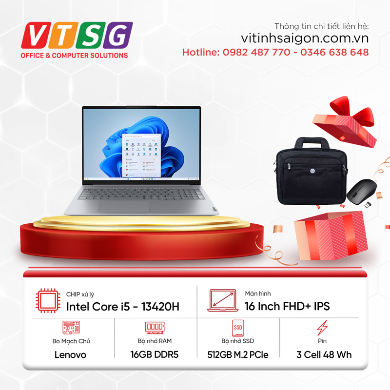 Laptop Lenovo Thinkbook 16G9 21US008DVA (i5-13420H/16GD5/512G/16/NOOS)