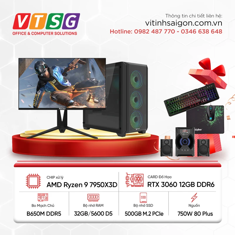 Máy Tính Chơi Game Ryzen 9-7950X3D Z02