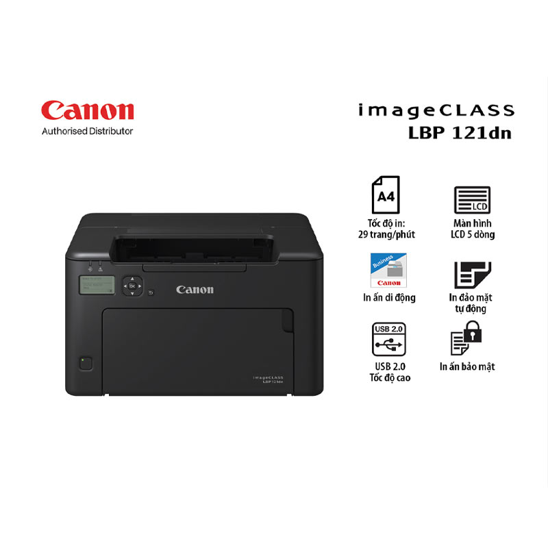 Máy in laser đen trắng Canon LBP 121DN (In đảo mặt/A4/A5/USB/LAN)