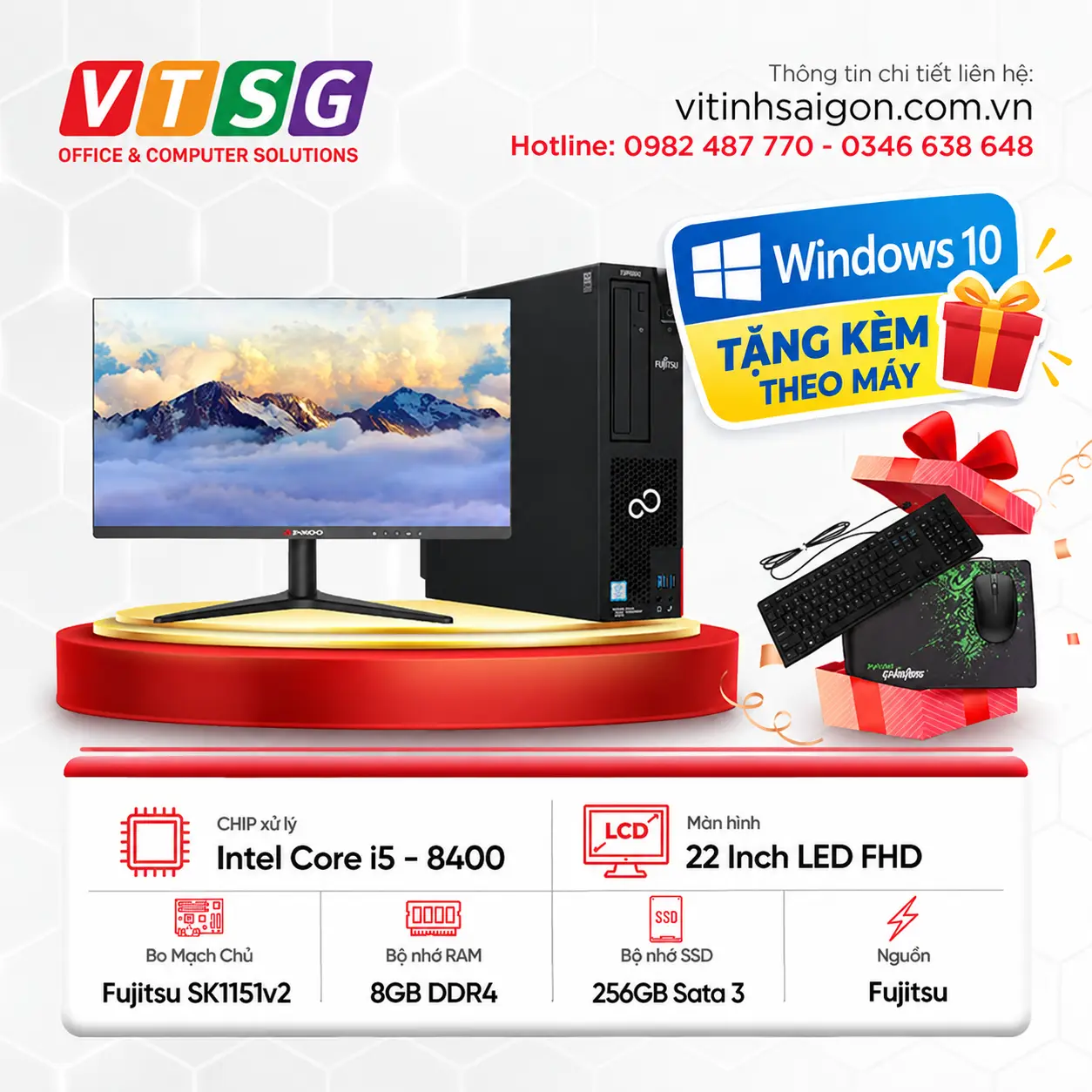 PC Fujitsu Core i5 8TH - Tặng kèm màn hình