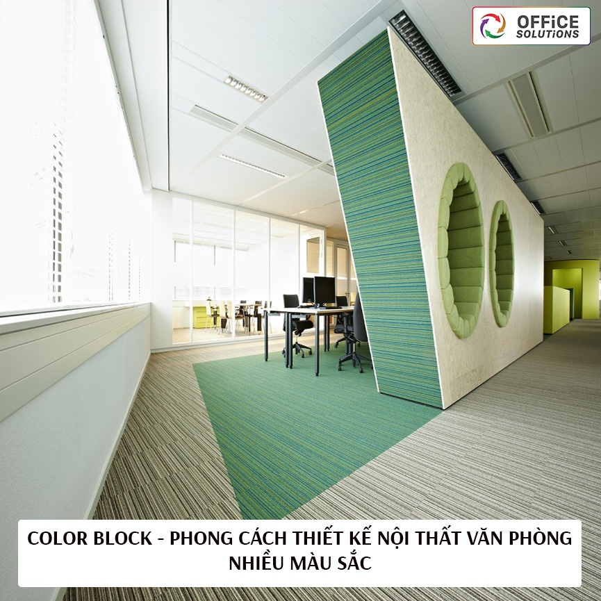 Color Block - Phong cách thiết kế nội thất văn phòng nhiều màu sắc