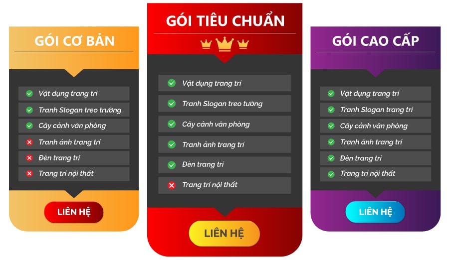 Gói dịch vụ trang trí văn phòng