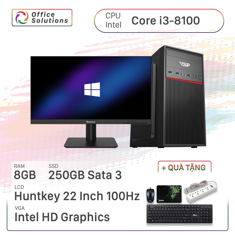 Máy Tính Văn Phòng Giá Rẻ (i3-8100/8GB/250GB)