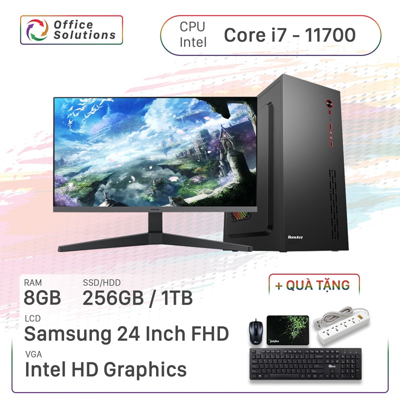 Máy Tính Văn Phòng Giá Rẻ (i7-11700/8GB/256GB/1TB/24)