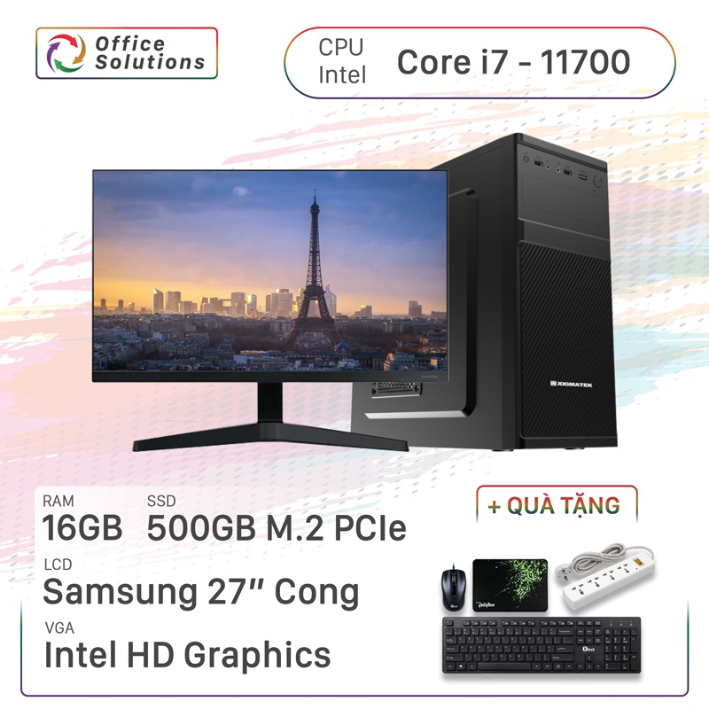 Máy Tính Văn Phòng Giá Rẻ (i7-11700/16GB/500GB/27)