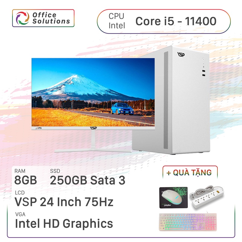 Máy Tính Văn Phòng Giá Rẻ (i5-11400/8GB/250GB/24)