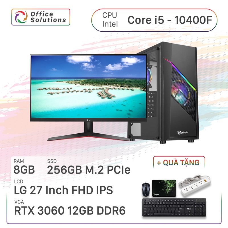 Máy Tính Văn Phòng Giá Rẻ (i5-10400F/8GB/256GB/RTX3060/27)