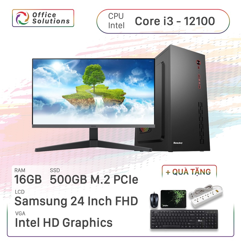 Máy Tính Văn Phòng Giá Rẻ (i3-12100/16GB/500GB/24)