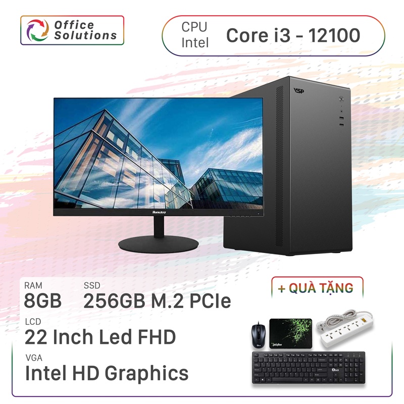 Máy Tính Văn Phòng Giá Rẻ (i3-12100/8GB/256GB/22)