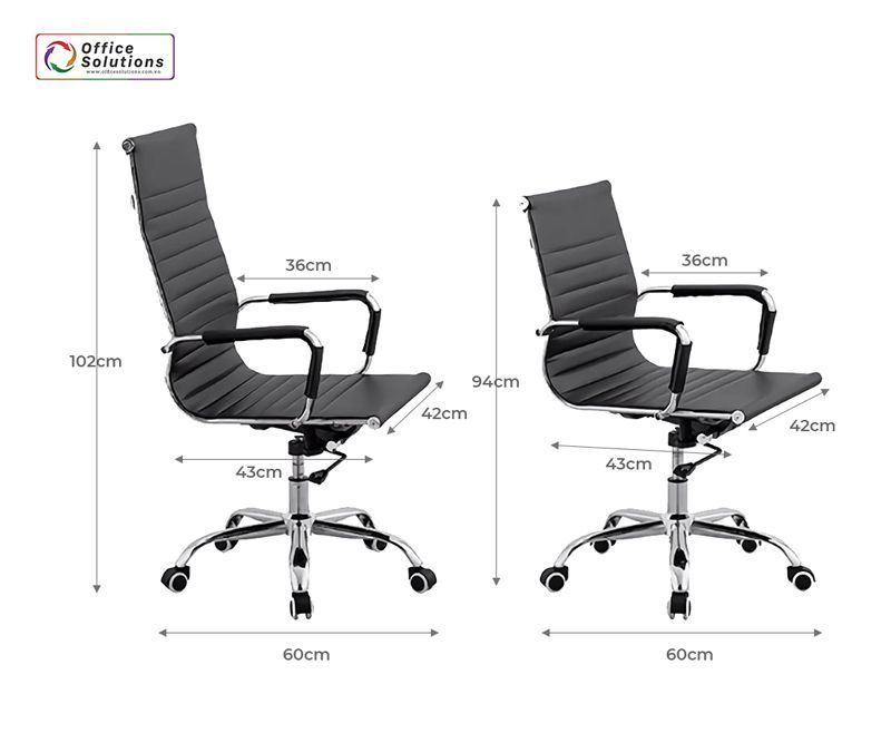 Kích thước ghế da lưng cao chân xoay