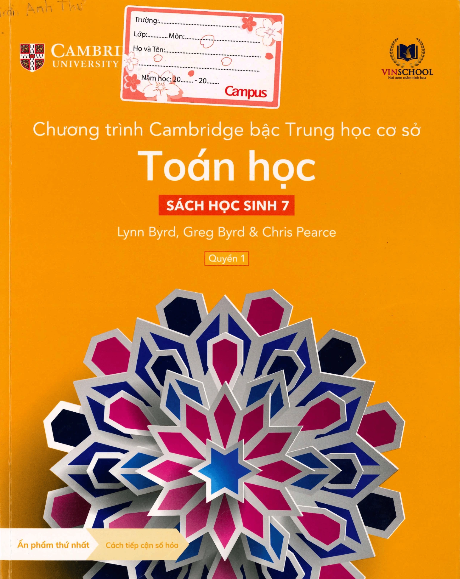 Sách Toán Cambridge song ngữ 7 - Quyển 1 - Sách học-duoc-ban-tai-Nhà sách Hạnh Phúc