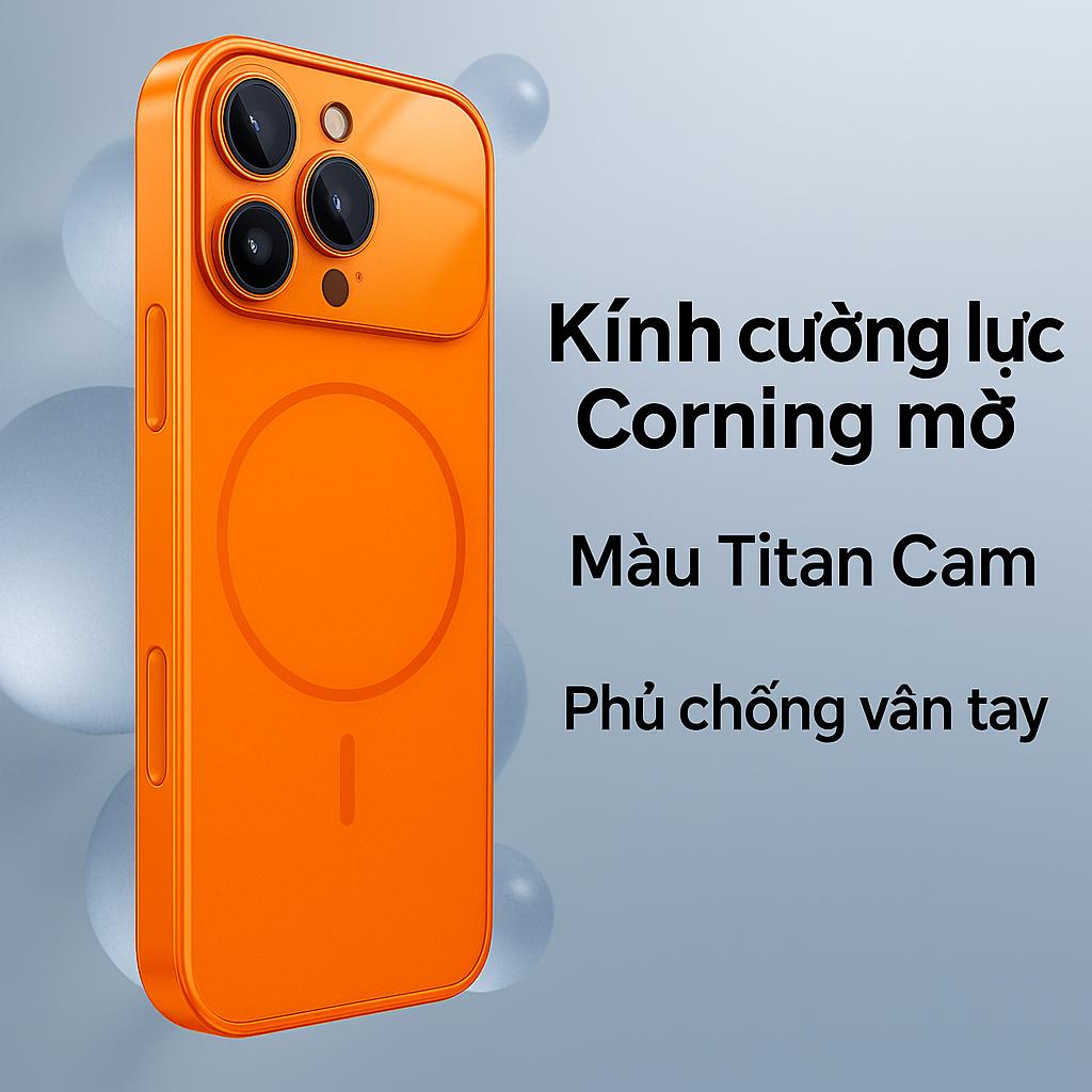 17Pro-Cam-Ốp Kính Lì Siêu Mỏng, Chống Vân Tay, Chống Từ Tính, Giữ Chắc
