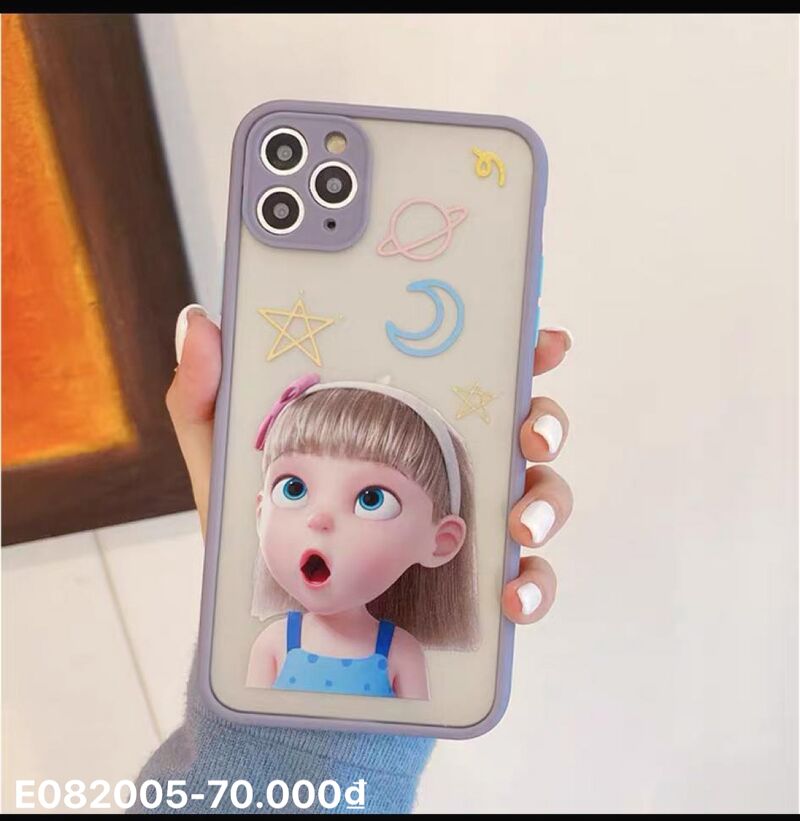 X/Xs - Ốp Cô Gái Dễ Thương Viền Xám