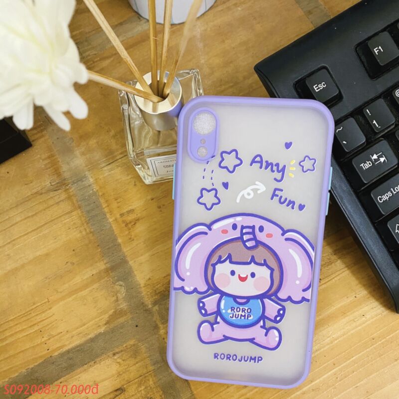 iPhone 11 - Ốp Cô Bé Elephant Viền Tím