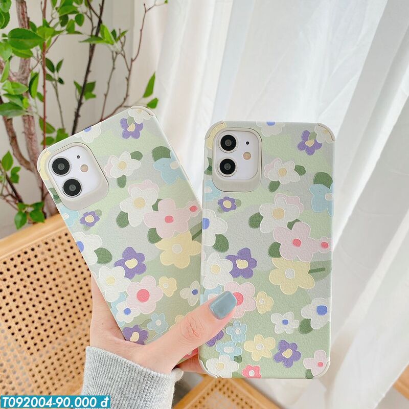 6/6s Plus - Ốp Flower Viền Xanh