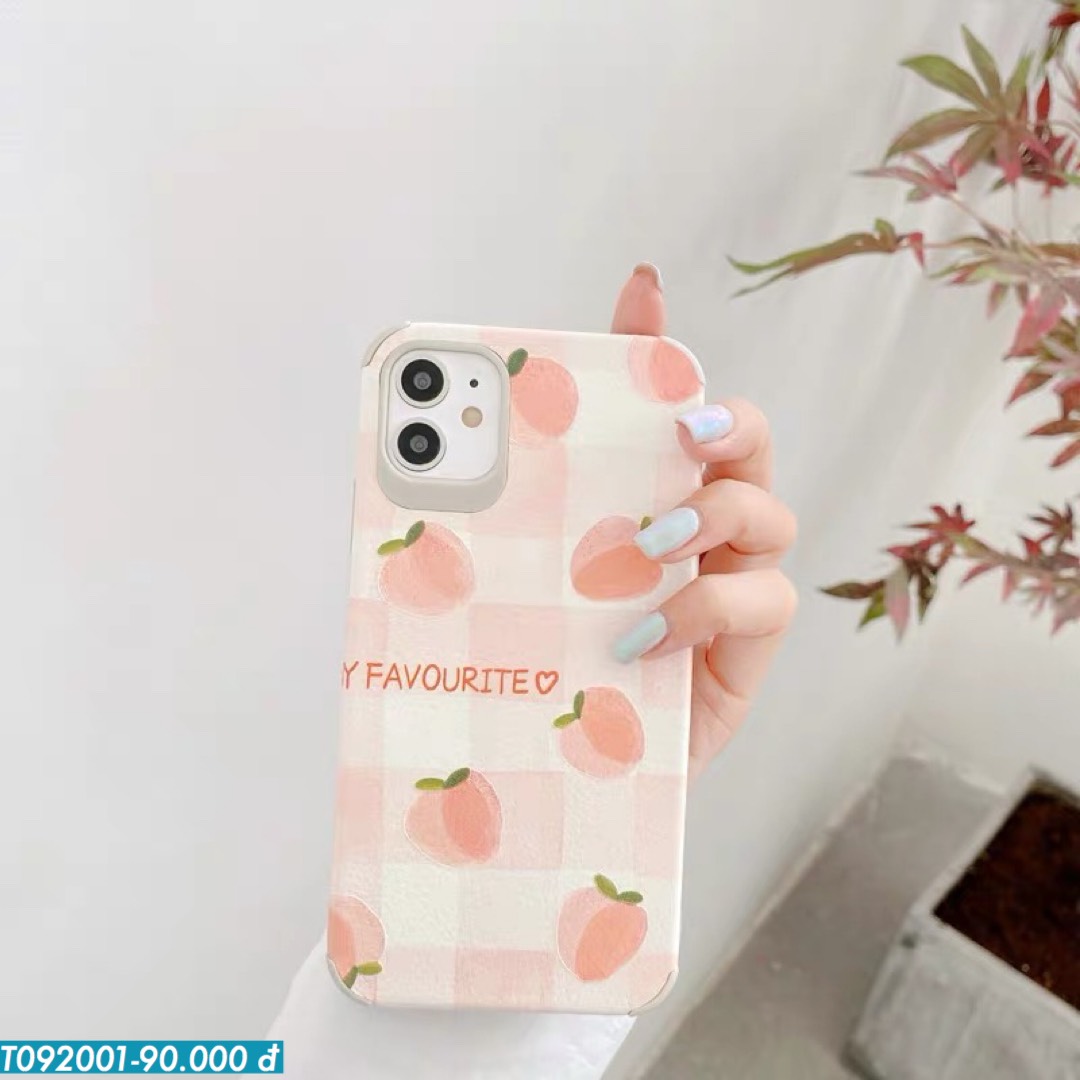 11 Pro - Ốp Peaches Viền Hồng