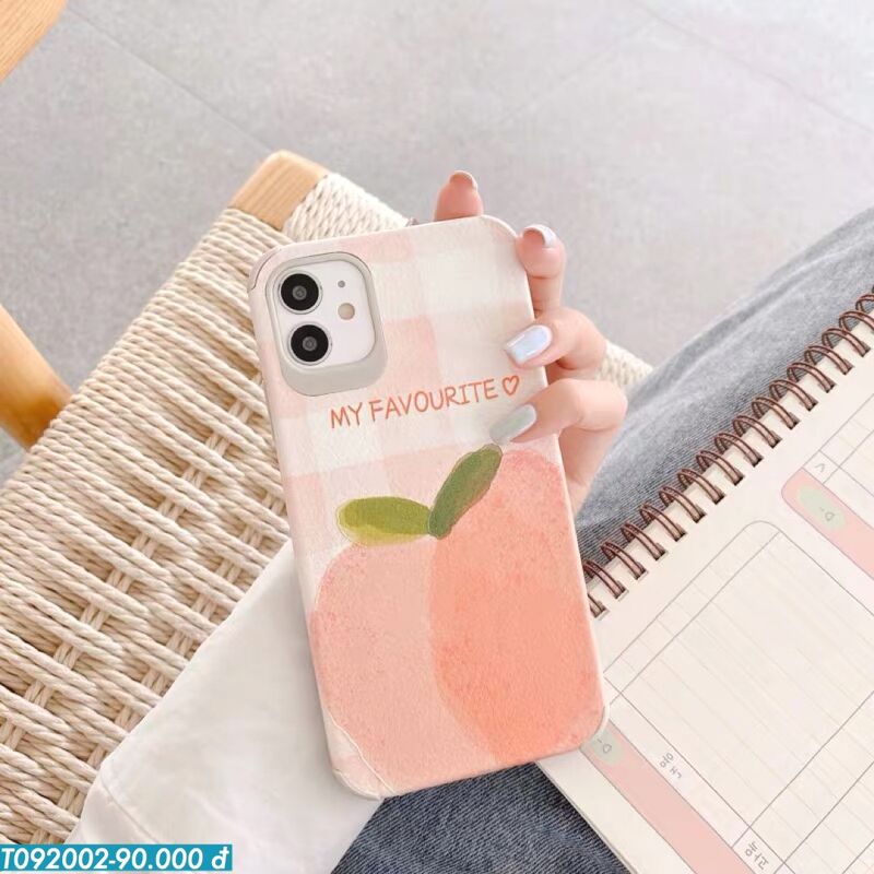 Xr - Ốp Peach Kẻ Hồng