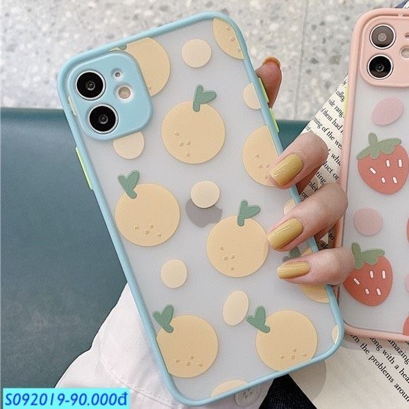 iPhone 11 - Ốp Trái Dâu Cam - Xanh Ngọc