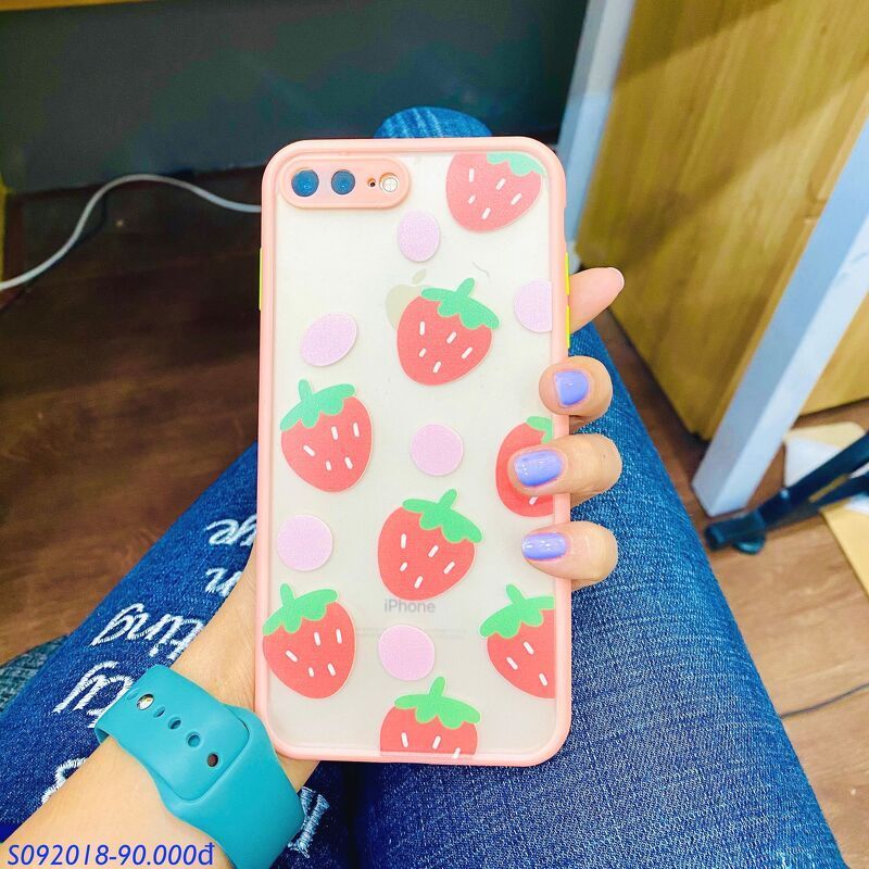 iPhone 11-Ốp Trái Dâu Cam - Hồng