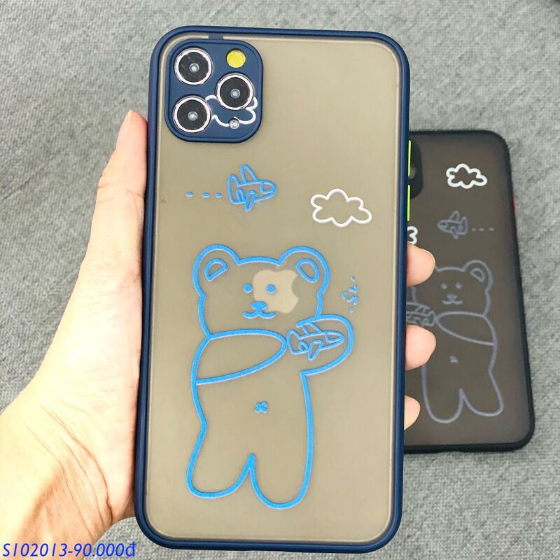 6/6s - Ốp Gấu Máy Bay Viền Silicon Xanh