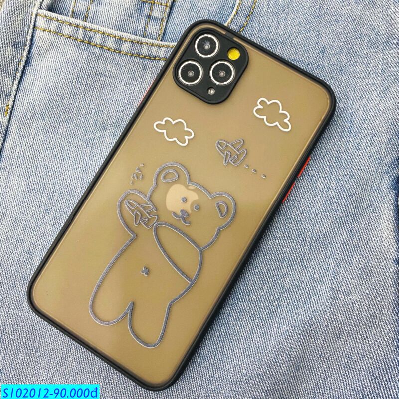 6/6s - Ốp Gấu Máy Bay Viền Silicon Đen
