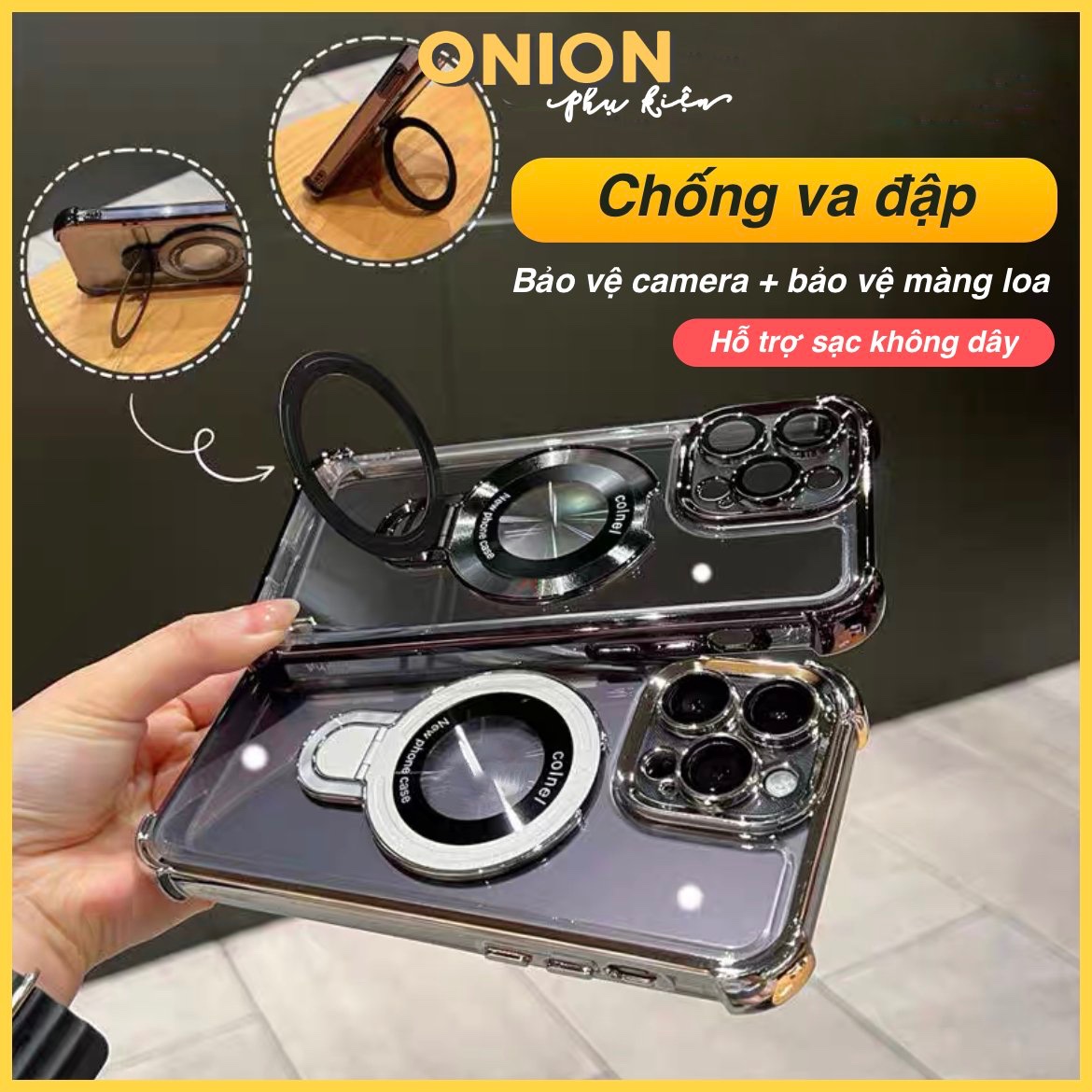 Ốp chống va đập kèm đế chống cao cấp