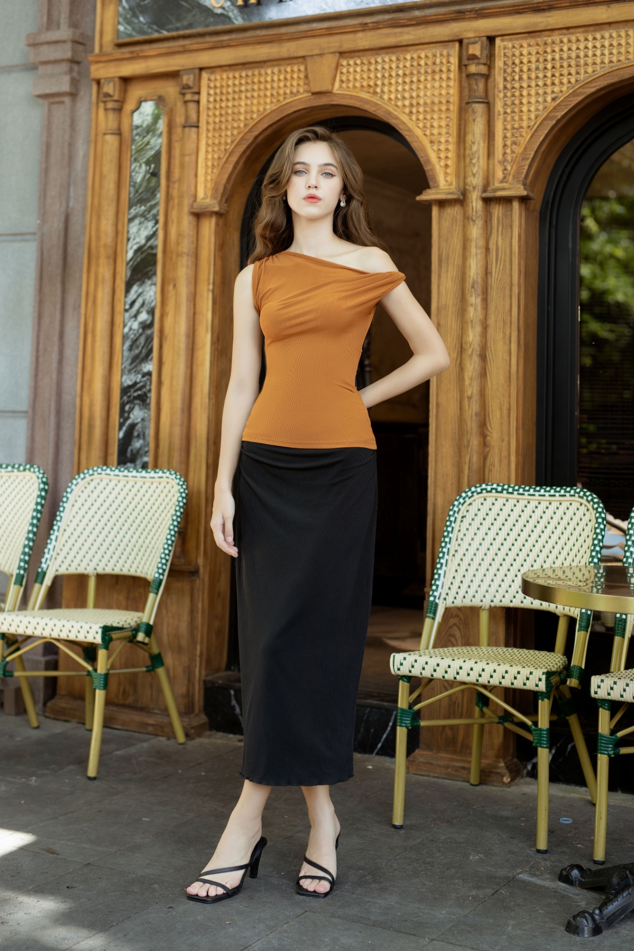 Đầm thun ôm body tay dài cổ cách điệu KK164-15 | Thời trang công sở K&K  Fashion