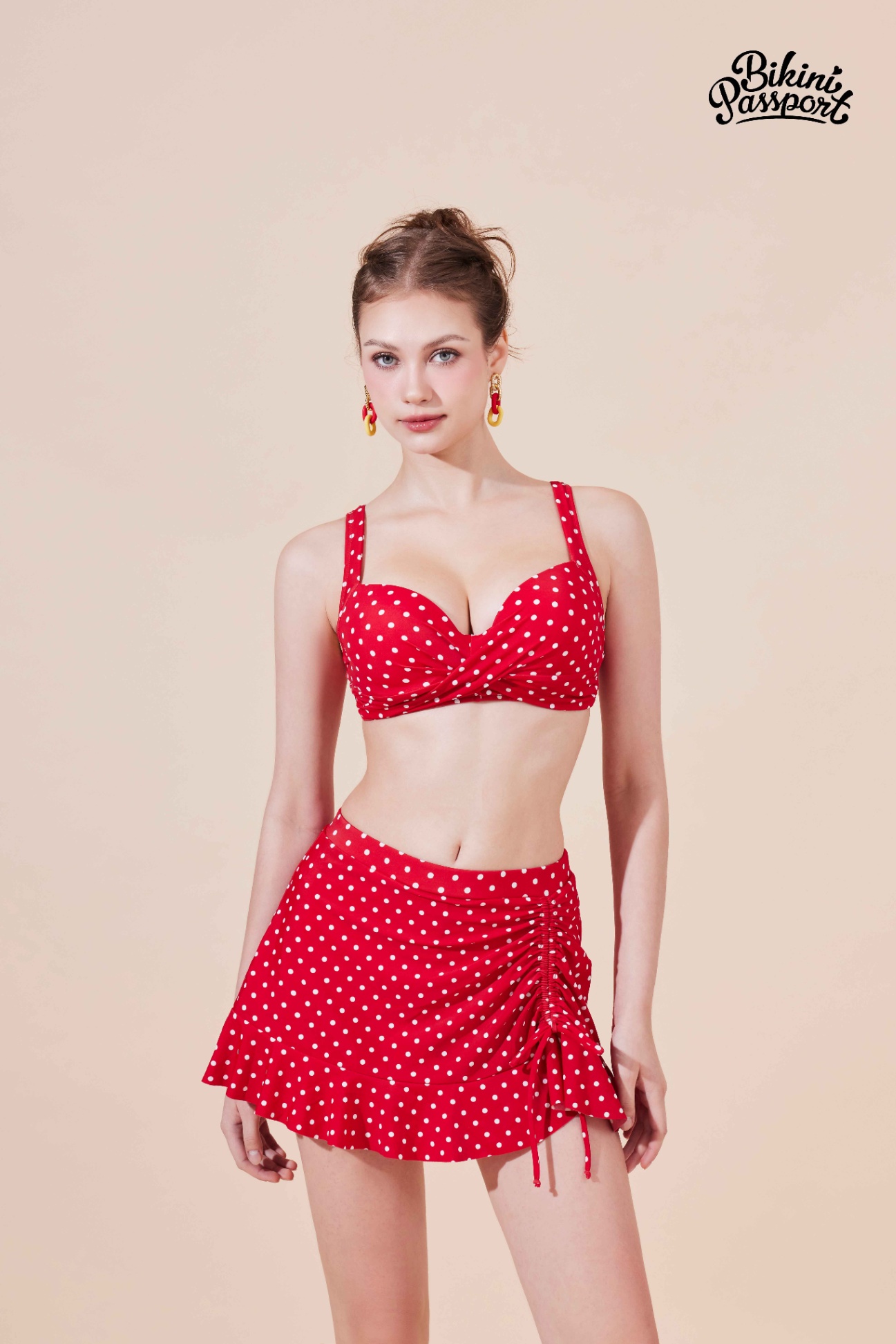 Đồ bơi BIKINI PASSPORT hai mảnh váy áo bra - Đỏ