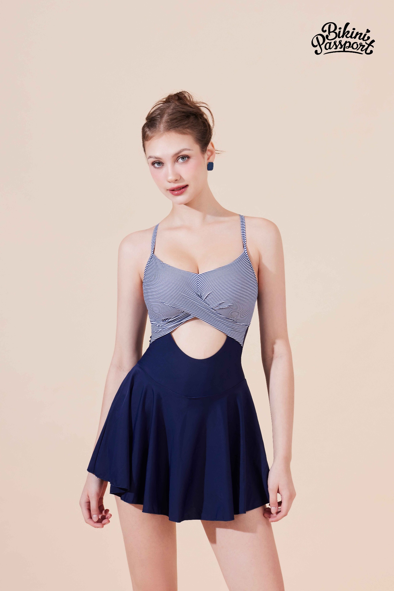 Đồ bơi BIKINI PASSPORT váy liền thân cắt bán nguyệt - Xanh
