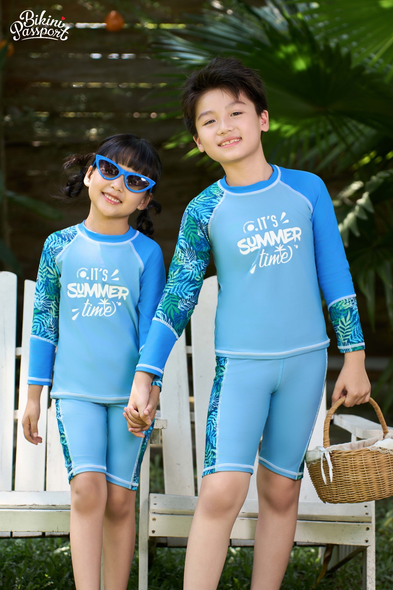 Đồ bơi Unisex cho bé dạng quần lửng, áo có tay - Mix