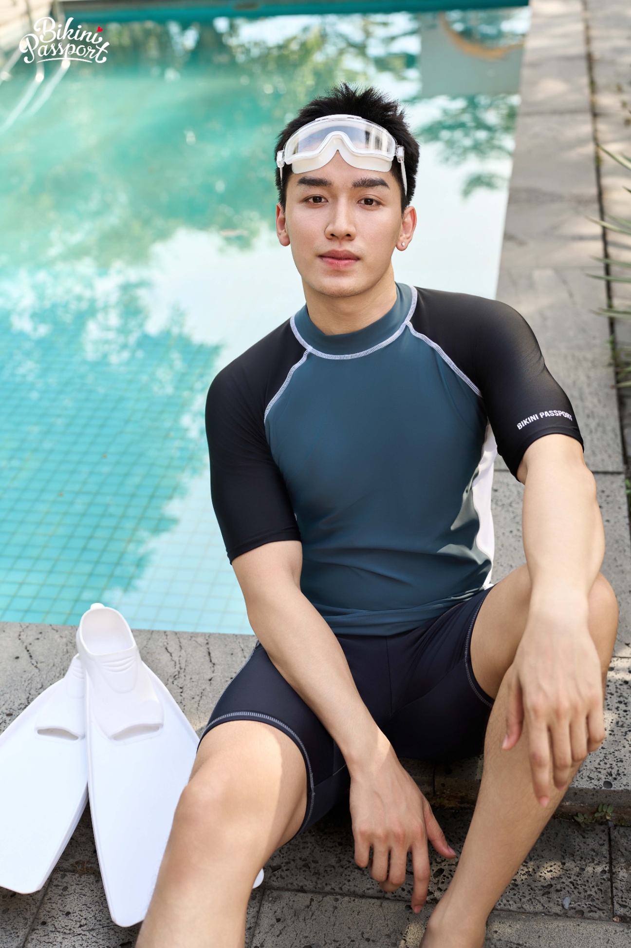 Áo tay ngắn nam phối kiểu - Đen