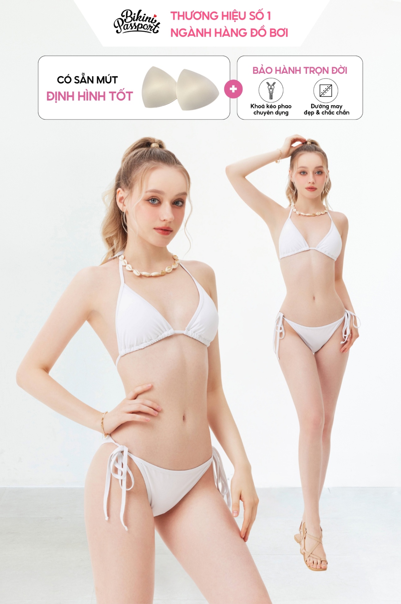 Bikini cơ bản tam giác - Trắng