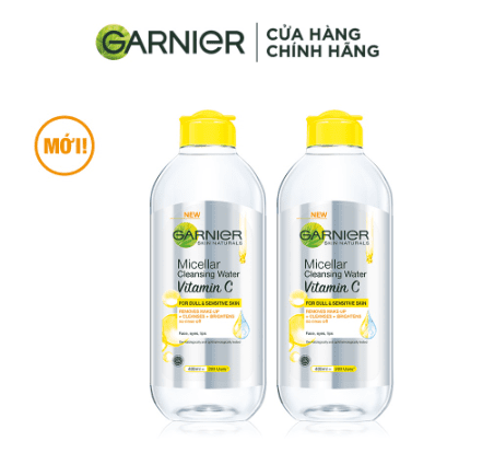 tẩy trang dưỡng sáng da Garnier Micellar Water Vitamin C 400ml