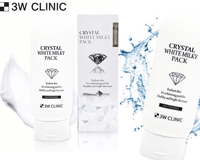 Kem Tắm Trắng Da 3w Clinic Crystal Whitening Milky Pack 200g