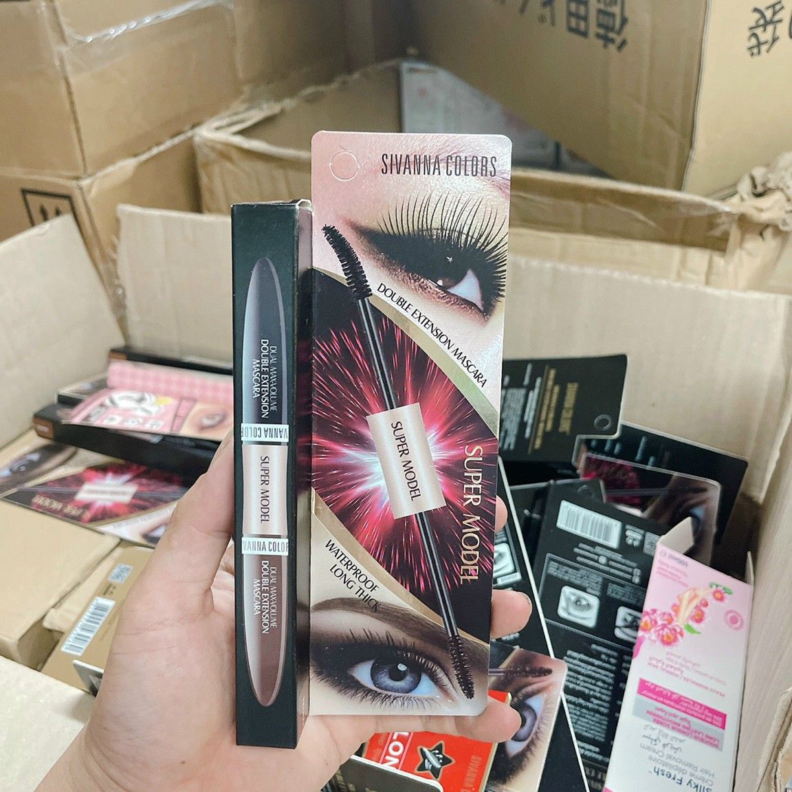 MASCARA 2 ĐẦU SIVANNA COLOURS TWO - STEP MAX WATERPROOF