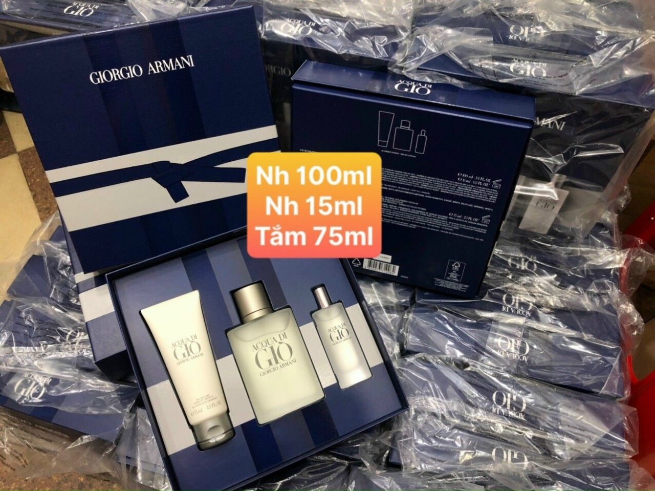 Set nước hoa Giorgio Armani Giò trắng EDT 3 món