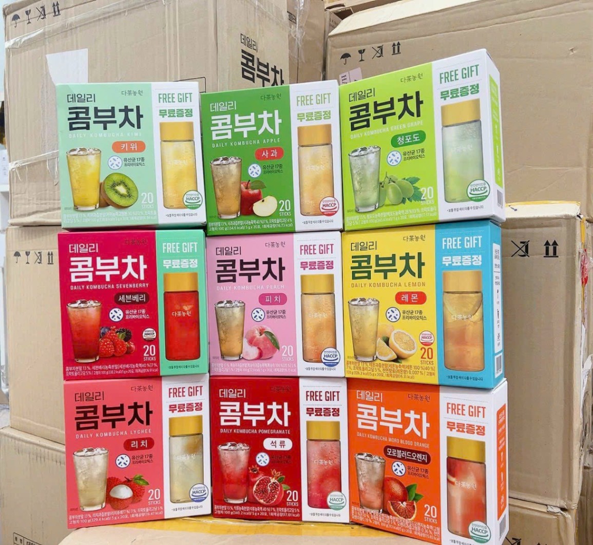 Trà trái cây Kombucha Danongwon nhập khẩu Hàn Quốc 5g x 20 gói TẶNG BÌNH