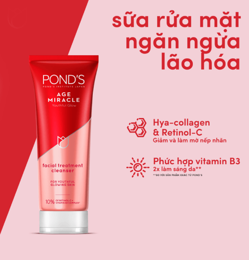 Sữa Rửa Mặt Ponds Chống Lão Hóa Age Miracle 100gr