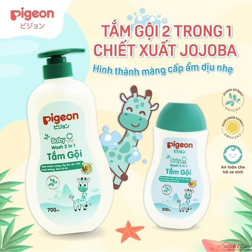 Tắm gội 2 in 1 Pigeon 700ml