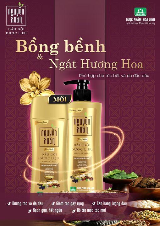 Dầu Gội Dược Liệu Nguyên Xuân Bồng Bềnh 350ml - vàng