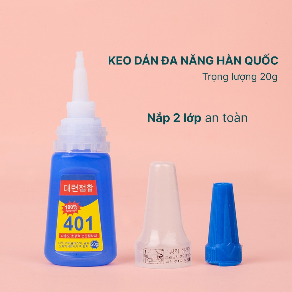 Keo 401 dán móng nail, gắn móng giả siêu chắc (20g)