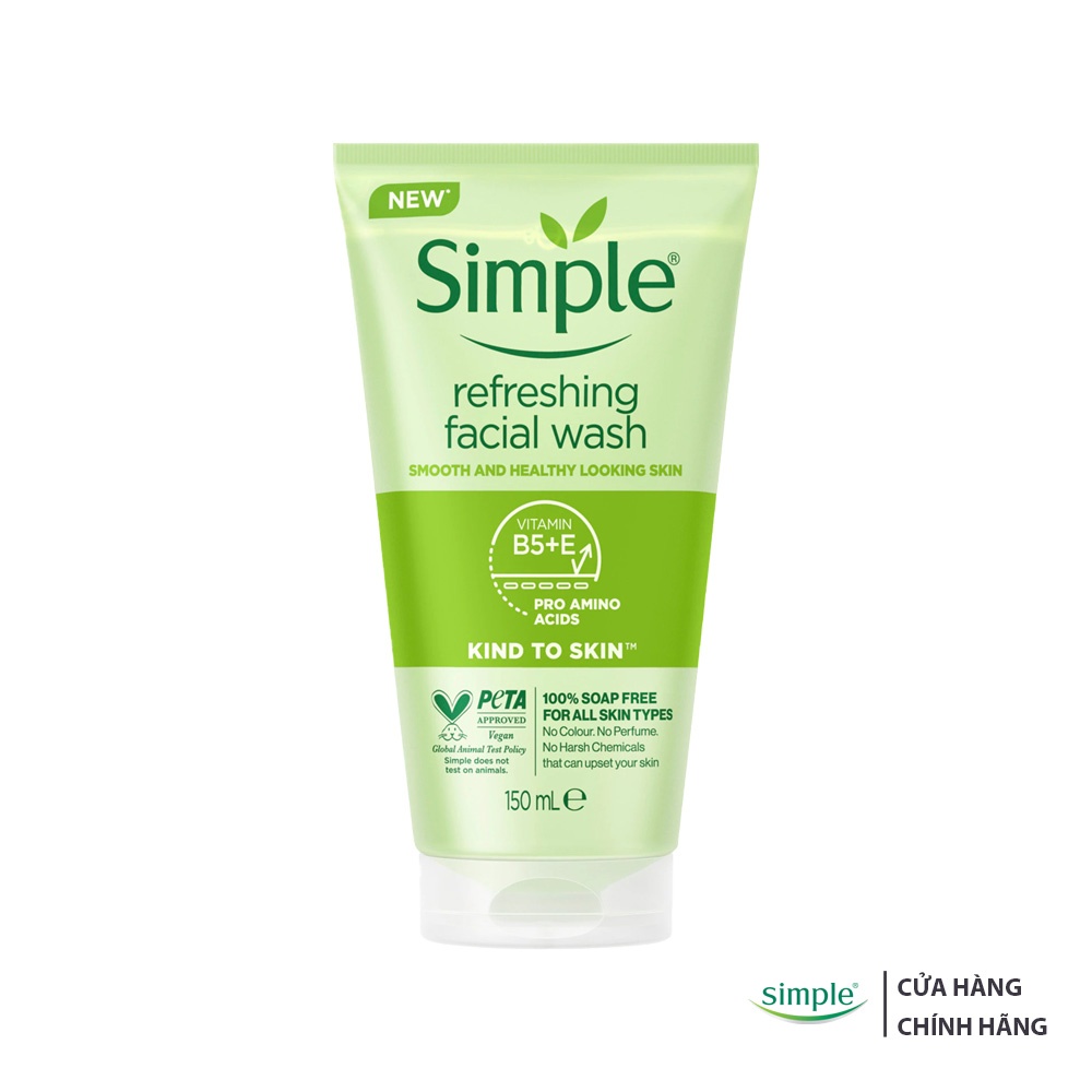 GEL RỬA MẶT SIMPLE KIND TO SKIN REFRESHING FACIAL WASH GEL 150ML