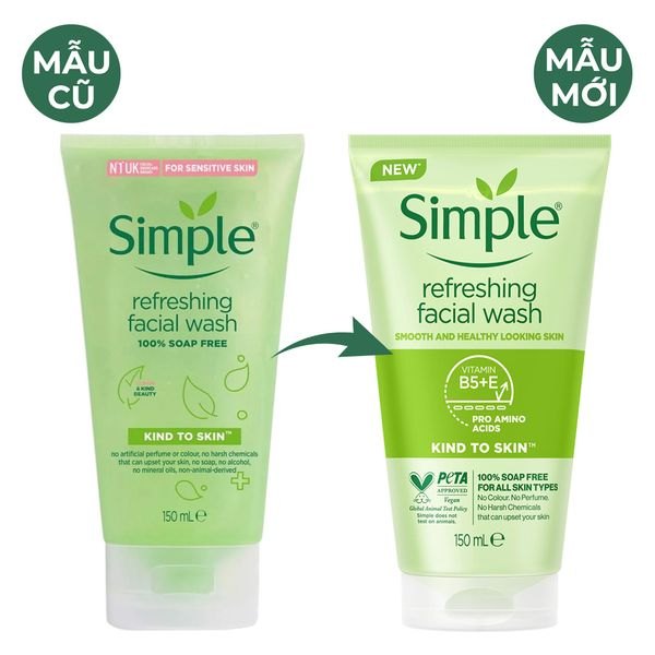 GEL RỬA MẶT SIMPLE KIND TO SKIN REFRESHING FACIAL WASH GEL 150ML